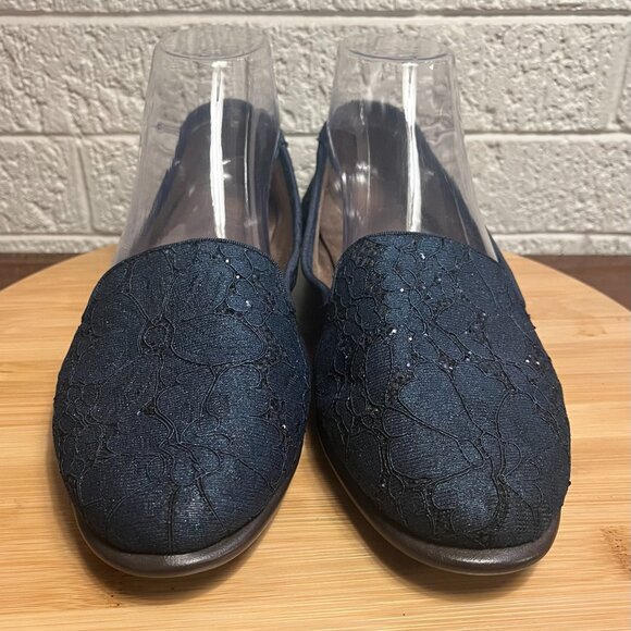 AEROSOLES Sparkle Midnight Blue Slip-on Shoes Women's Sz 9 EUC - Picture 5 of 9